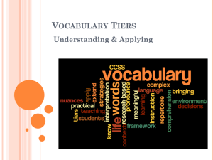 The Tiers of Vocabulary - Schutz American School Library