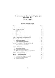 Local Government (Planning and Reporting)