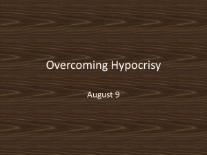 Overcoming Hypocrisy