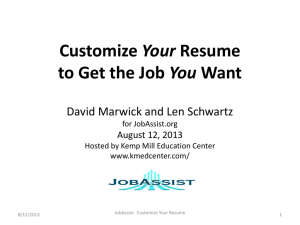 Customize Your Resume to Get the Job You Want