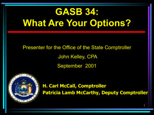 GASB 34 compliance from NYS Office of the Comptroller