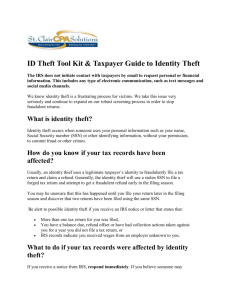 Taxpayer Guide to Identity Theft