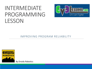 Intermediate Programming Lesson: Improving Robot Reliability in FLL