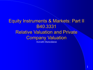 Equity Instruments & Markets - NYU Stern School of Business