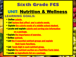 essential nutrients - North Allegheny School District
