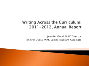 Activities and Progress: The AUM Writing Across the Curriculum