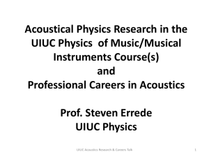 Acoustical Physics Research in the UIUC Physics of Music/Musical