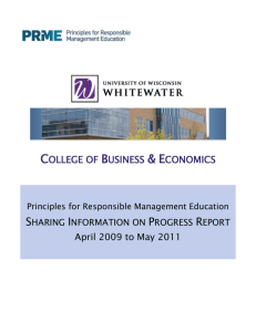 College of Business & Economics - Principles for Responsible