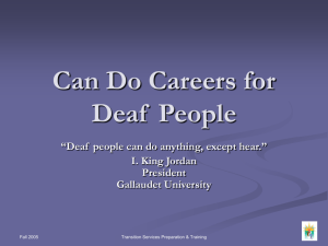 Can Do Careers for Deaf People - College of Education, Health and