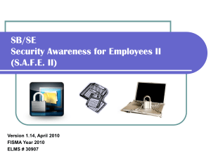 Security Awareness for Employee's (SAFE)