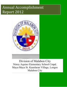 Malabon City Division Annual Accomplishment Report 2012