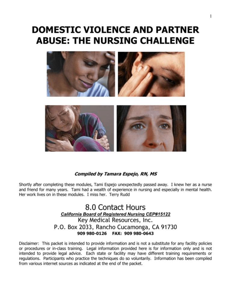 DOMESTIC VIOLENCE: THE CHALLENGE FOR NURSING