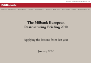 100110_The Milbank European Restructuring Briefing 2010