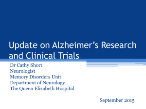 Update on Alzheimer's Research and Clinical Trials