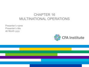 Chapter 16: Multinational Operations