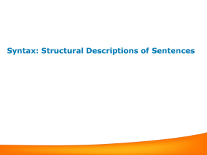 Syntax: Structural Descriptions of Sentences