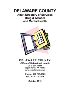 Drug & Alcohol and Mental Health - Delaware County Intermediate