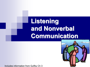Listening/Non-Verbal Communication