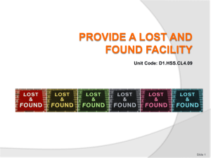 PPT Provide lost & found 300812