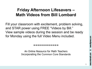 Friday Afternoon Lifesavers – Math Videos from Bill Lombard