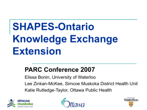 SHAPES-Ontario Knowledge Exchange Extension - PARC