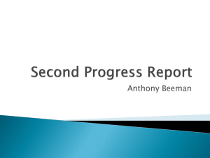 Anthony Beeman Second Progress Report