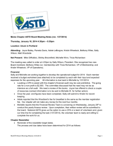 Maine ASTD Board Minutes January 16, 2014
