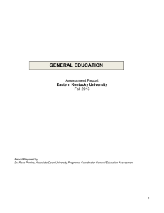 Fall 2013 - GENERAL EDUCATION At EKU