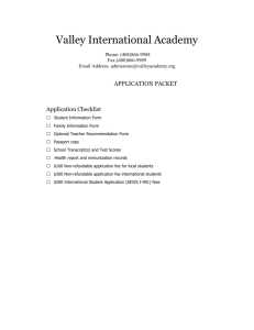 Application Packet - Valley International Academy
