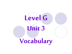 Level G Unit 3