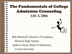 The Fundamentals of College Admission Counseling