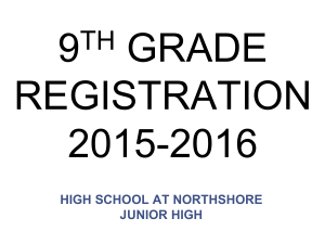 9TH GRADE REGISTRATION 2015-2016