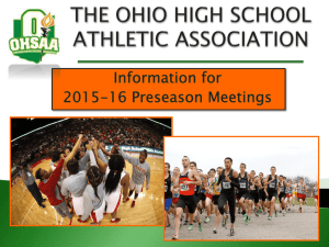 OHSAA Pre-Season Presentation - Ohio High School Athletic