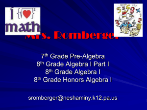 Algebra - Neshaminy School District