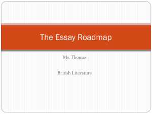 Essay Road Map - WordPress.com