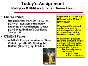 Lesson 11 Religion and Military Ethics