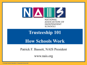 Trusteeship 101 Powerpoint, Pat Bassett, NAIS