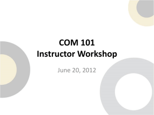 COM 101 Instructor & Peer Leader Training