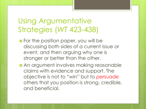 Writing a Position Argument (NR 82-106)