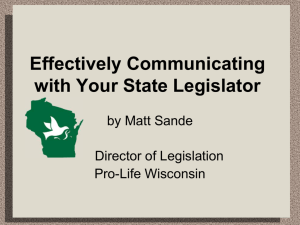 Effectively Communicating with Your State Legislator