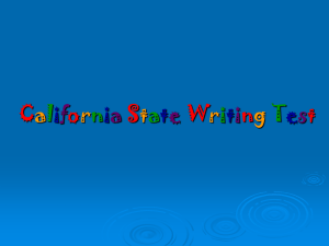 California State Writing Test - RUSD