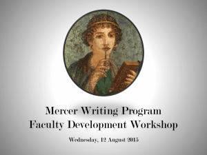 Mercer Writing Program Fall Faculty Development Workshop