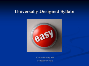 UCD syllabi, Instruction and Powerpoint (PPT file)