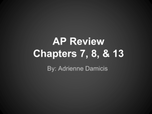 APES Review Chapters 7, 8, 13
