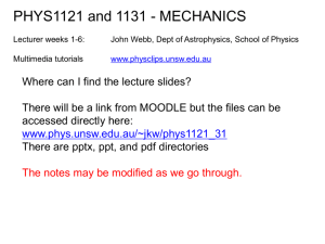 lecture1 - School of Physics