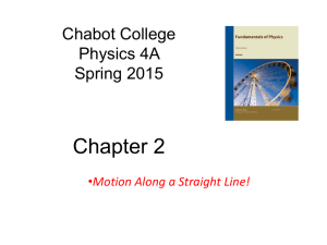 Chapter 2: Straight-Line Motion