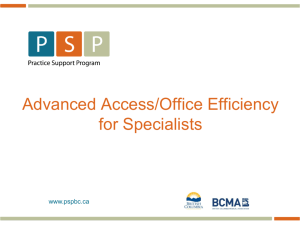 Improved Access, Efficiency & Capacity in Specialty