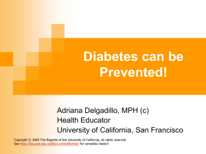 What is diabetes? - University of California, San Francisco
