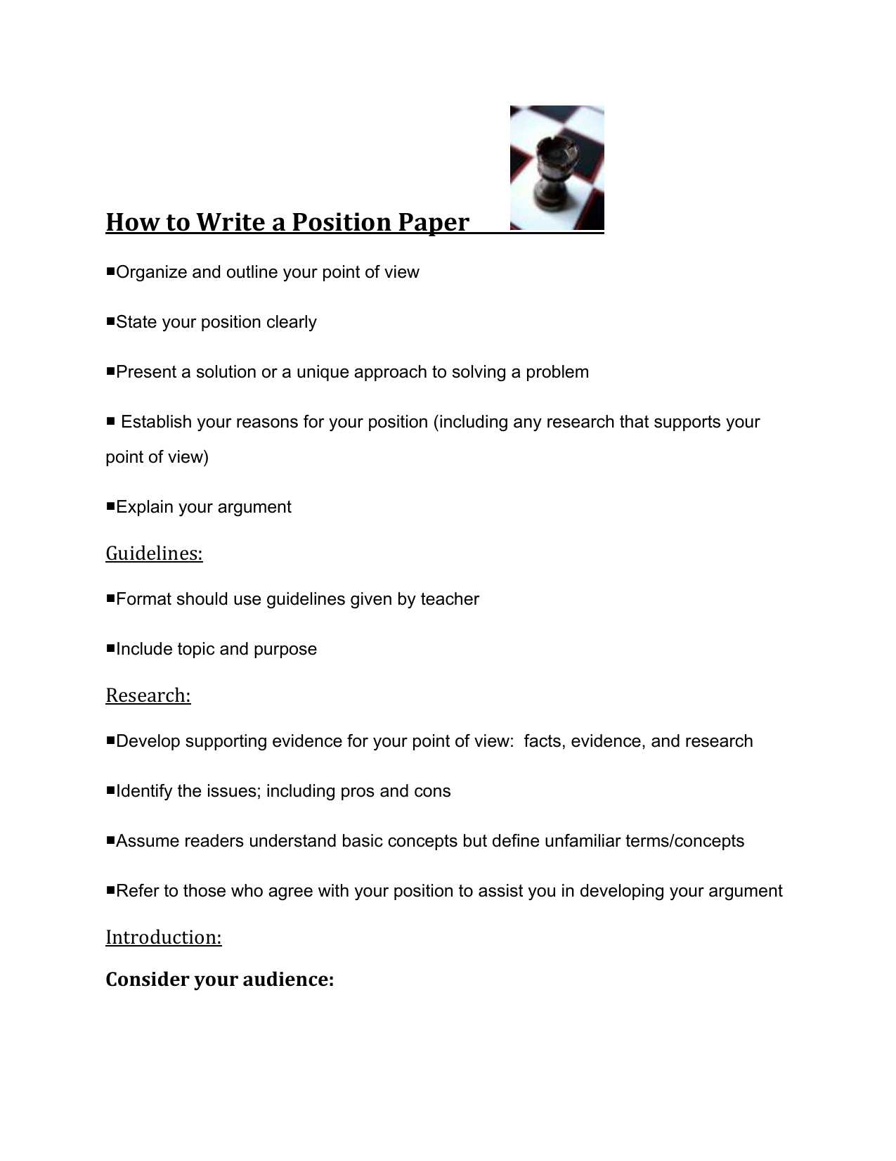 😂 What is the purpose of a position paper. Guidelines for ...