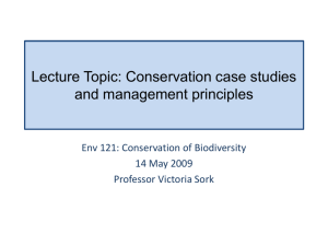 Conservation management and case studies